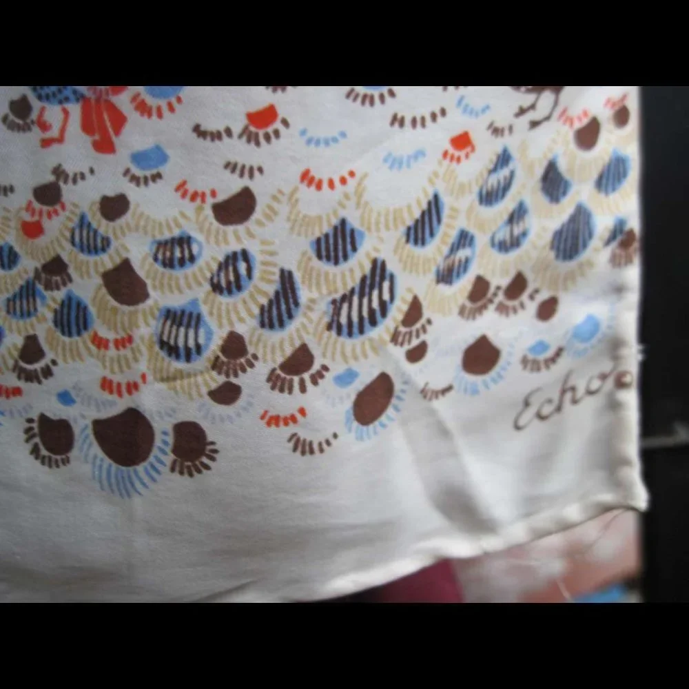 Echo 100% Silk ? Pheasant Birds Harvest Colors Themed Scarf Shawl Handkerchief - Picture 3 of 12